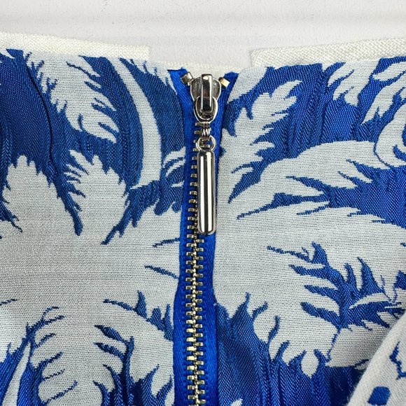 Alexis Lodi Blue and White Palm Jacquard Skirt - Picture 5 of 6